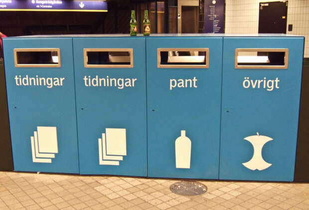 Как устроен раздельный сбор мусора в Швеции раздельный сбор мусора, швеция