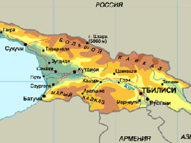 Черноморское побережье грузии карта