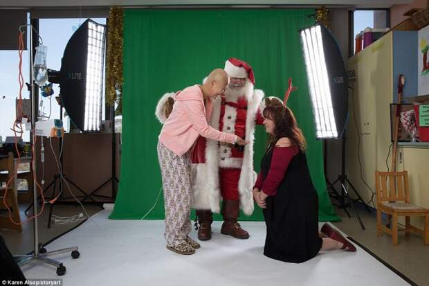 Фоторедактор помог Карен перенести юных пациентов в зимнюю сказку дети, добро, рождество, сказка