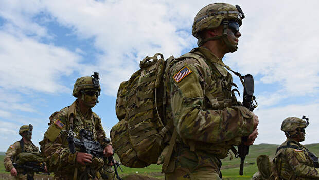 Военнослужащие на совместных военных учениях вооруженных сил Грузии и США Noble Partner