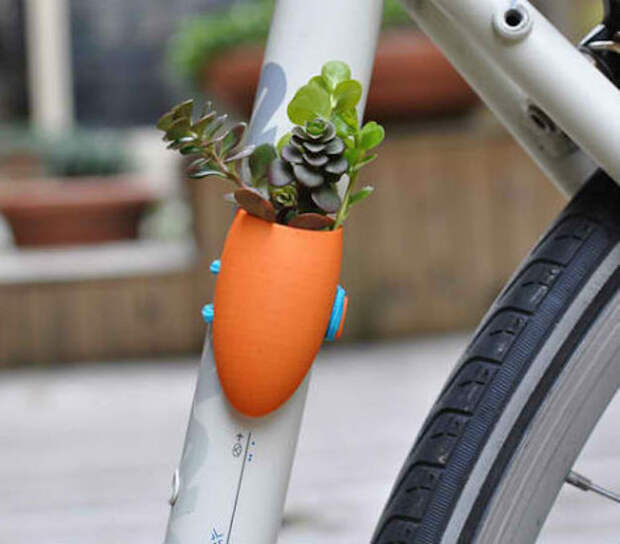 21. Портативный горшочек для велосипеда миниатюрный, пространство, растение, сад