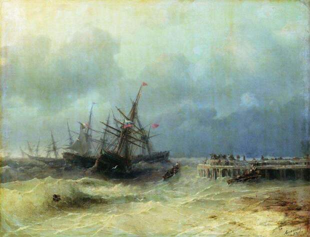Спасающиеся от бури. 1872 - Айвазовский Иван Константинович