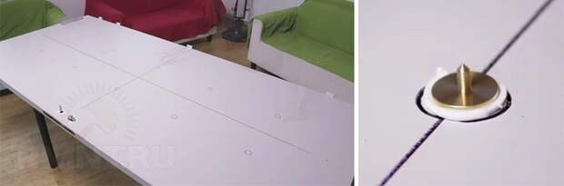 Крепление винтовых пуговиц к двери