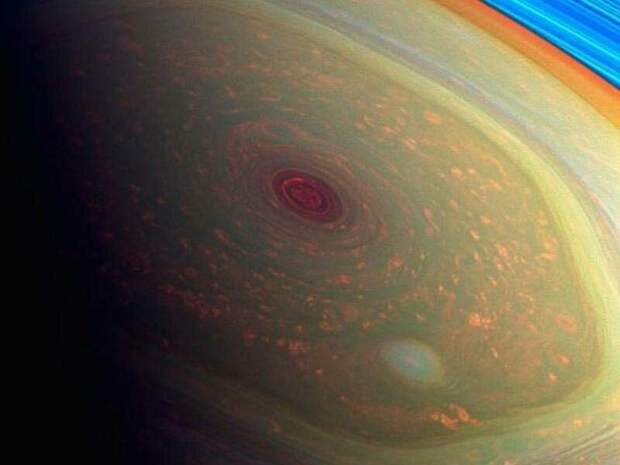 4. Никто не знает, почему на северном полюсе Сатурна есть закрученный шестиугольный вихрь в мире, интересно, наука, познавательно, феномен, фото
