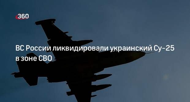 Минобороны: украинский Су-25 сбили в зоне ответственности группировки «Днепр»