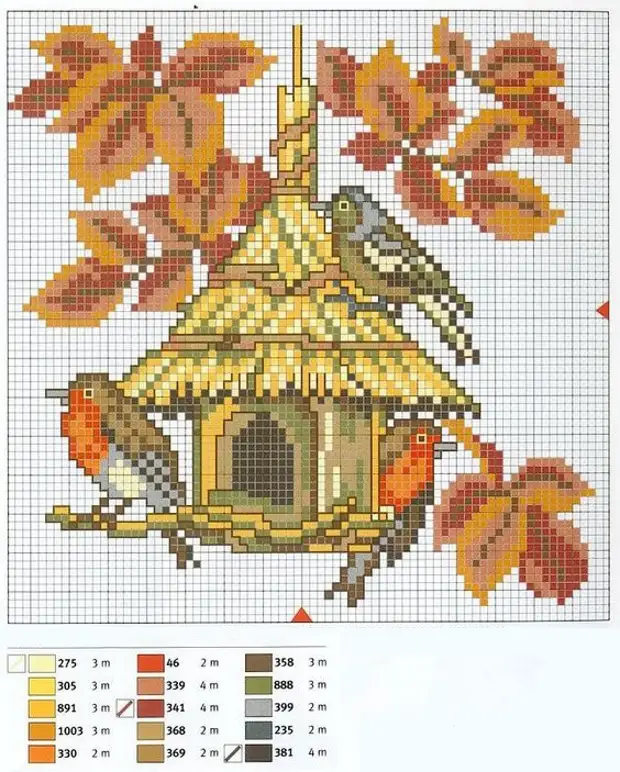 Схема для вышивки крестом осень