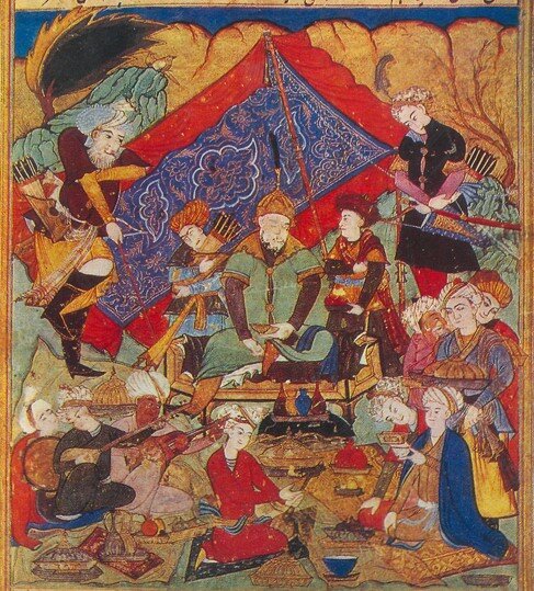 Эмир Тимур пирует в Самарканде (летопись Зафар-Нама) 