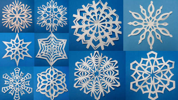 20 схем восхитительных снежинок из бумаги
