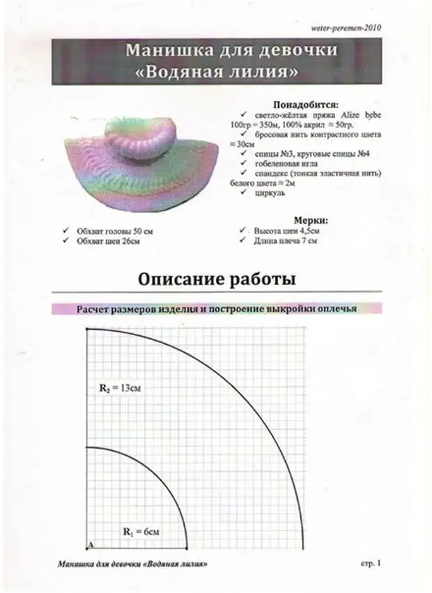 Манишка спицами для мужчин схема и описание