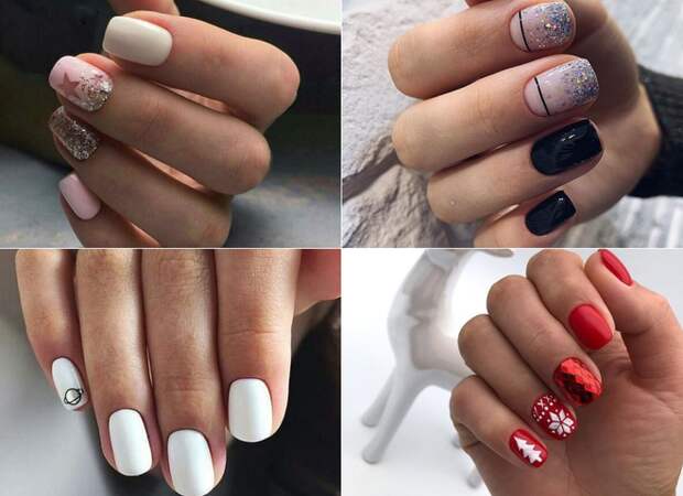 Новогодний маникюр 2020 на короткие ногти: идеи с фото