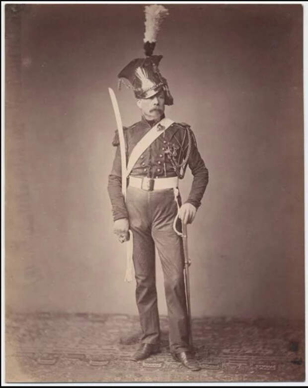 Месье Верлин, копейщик второго полка 1815г. Фото: Brown University Library. 