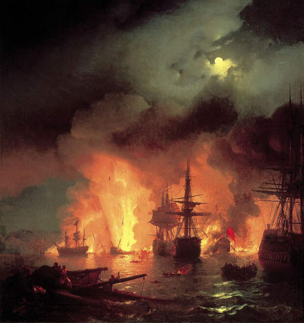 Чесменский бой в ночь с 25 на 26 июня 1770 года. (1848 год.)