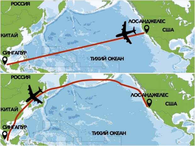 Почему над Тихим океаном почти не совершаются полеты, ведь напрямую ближе