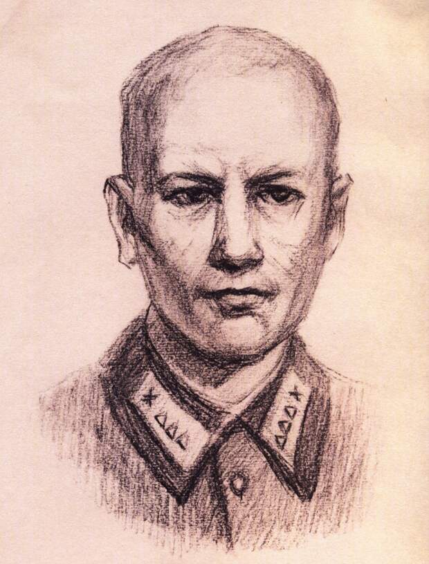 Карандашный портрет Н.В. Сиротинина, сделанный по памяти его земляком, курсантом Московского ВОКУ Р. Лукьяновым в 1990-е годы