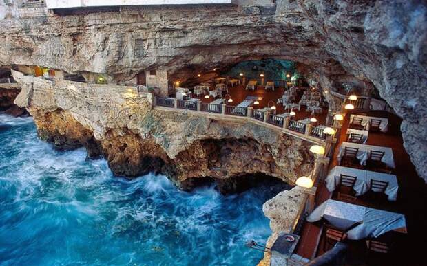 8. Ресторан в пещере, Италия. необычное, удивительные фотографии, фото
