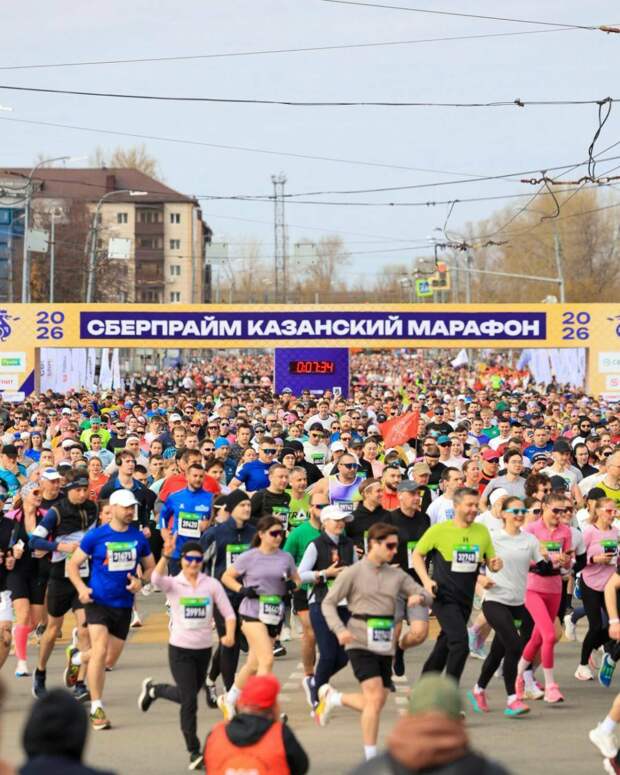 Сергей Шаров һәм Лилия Мендаева Казан марафонында финишка беренче булып килде