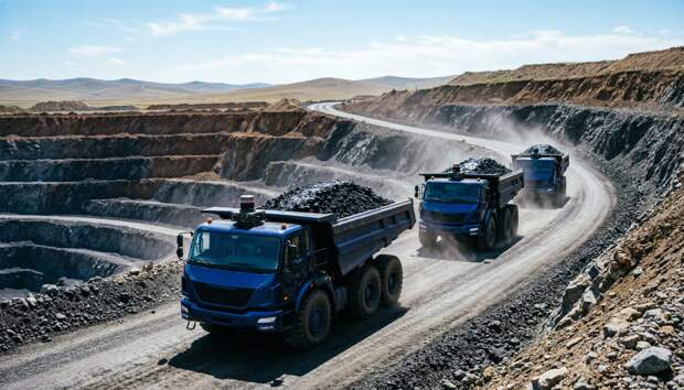 Более 100 электрических самосвалов работают на угольном разрезе в Китае