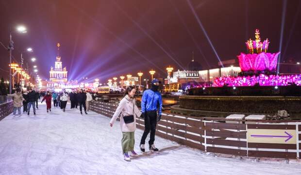 Торжественное открытие самого большого катка Москвы на ВДНХ