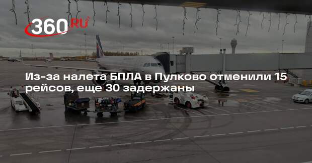 Из-за налета БПЛА в Пулково отменили 15 рейсов, еще 30 задержаны