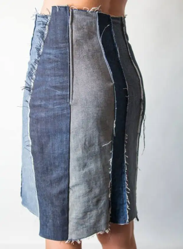Как перешить джинсовую юбку на размер больше