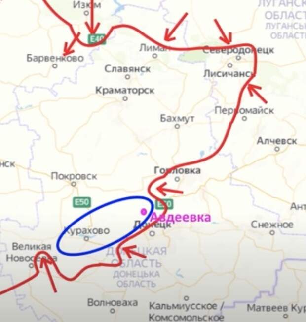 Населенные пункты после авдеевки. Барвенково на карте.