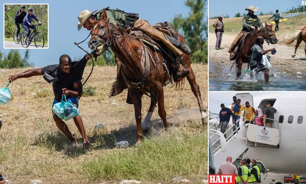 Пограничные агенты на лошадях разгоняют гаитянских мигрантов 