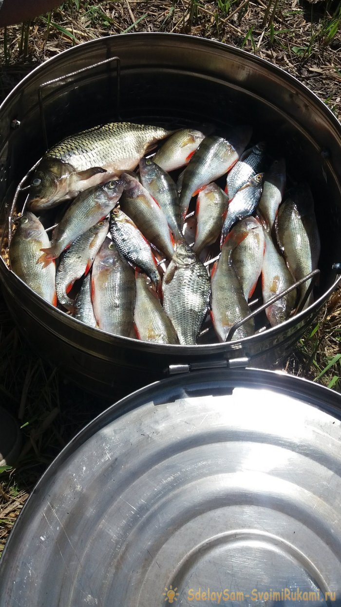 Копчение рыбы на рыбалке быстро просто вкусно Мой отчет