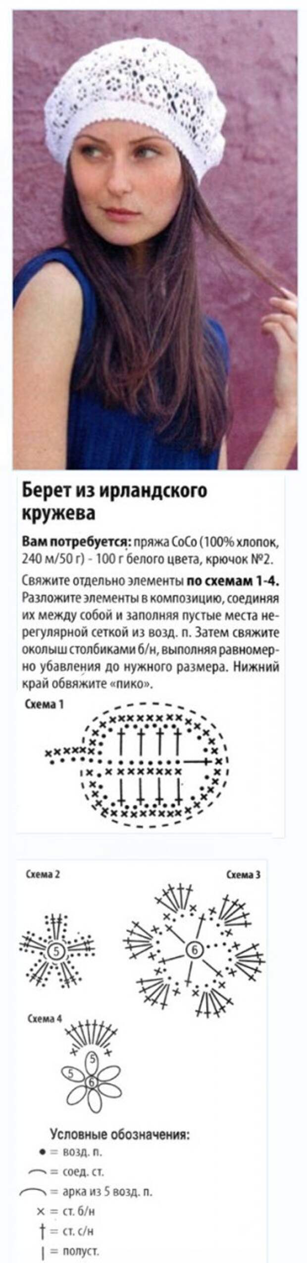 Береты женские вязаные крючком