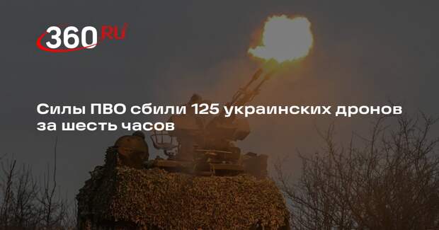 Минобороны: за 6 часов ПВО сбила 125 БПЛА, в том числе 28 летевших на Москву