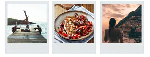 Instagram-style montage of wellness pictures