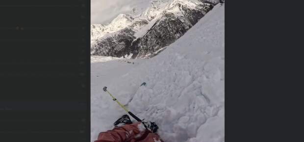 Попадание в снежную лавину от первого лица