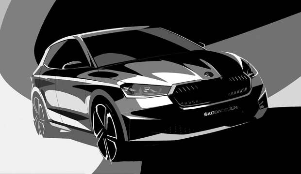 ŠKODA публикует первые эскизы экстерьера новой FABIA
