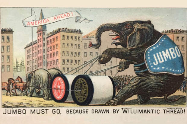 Джамбо на американском плакате как олицетворение силы. /Фото:Бостонская республиканская библиотека