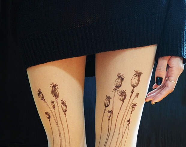 Poppy Tattoo Tights