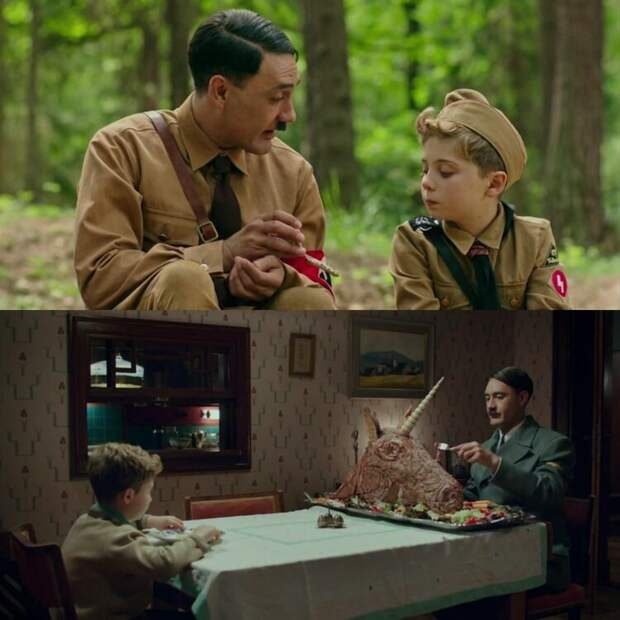 Источник: https://www.reddit.com/r/MovieDetails/comments/gm3dky/in_jojo_rabbit_2019_the_imaginary_hitler_offers/