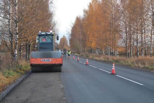 В Ленобласти заменили порядка 20 километров асфальта на дороге от Гатчины до Куровиц