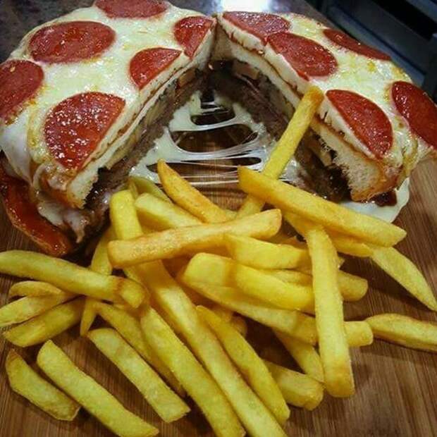 7. Это пицца или гамбургер?