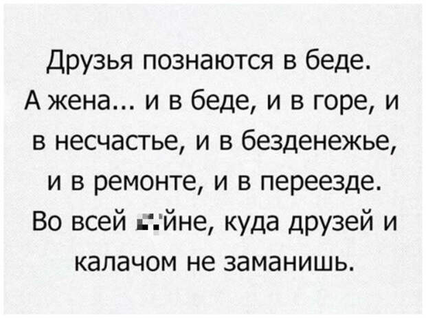 Конечно - идеальная жена познается во всем, куда друзей не заманишь, но на первом месте все-таки... жена, идеал, интересно, качества