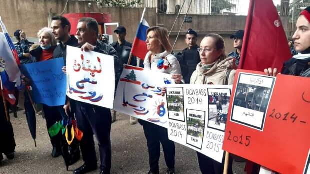 Ливан против нацизма: политтехнолог Мангушев провел митинг в поддержку спецоперации РФ на Украине
