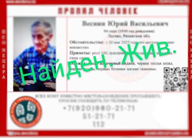 Пропавший в Рязани 94-летний мужчина найден живым: как волонтеры спасли пенсионера