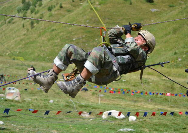 Международные военные альпинисты конкурса «Эльбрусское кольцо-2022» преодолели горные реки в ходе совершения марша на Эльбрус