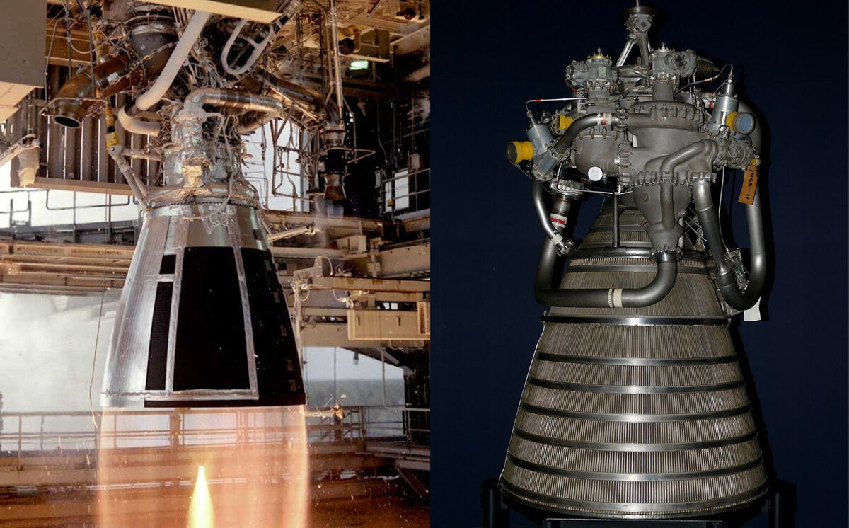 RS-68 (слева) и RL10. Credit: Aerojet Rocketdyne.