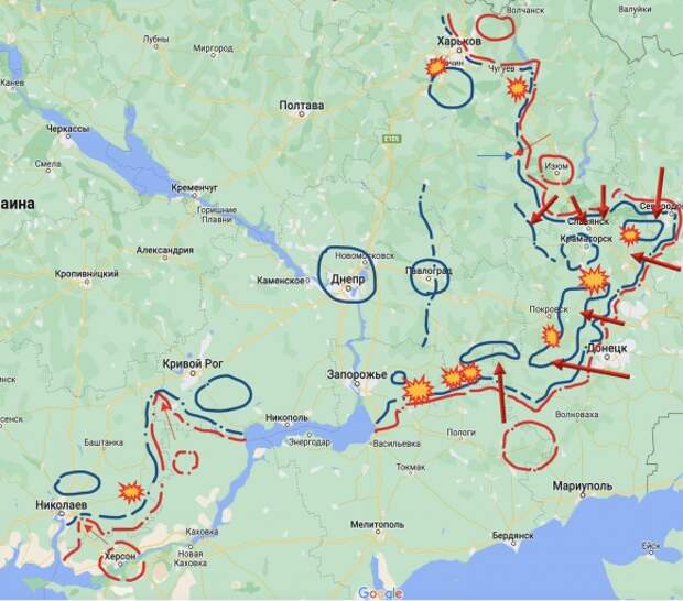 Попасная карта боевых действий