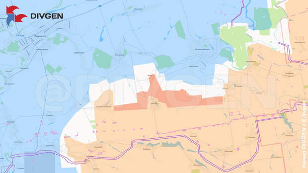 Карта СВО на 9 ноября 2025 года. Штурмовые подразделения 36 гвардейской бригады 29 армии ГрВ «Восток» взяли под контроль село Волчье Днепропетровской области. Фото © Telegram / DIVGEN Карта СВО