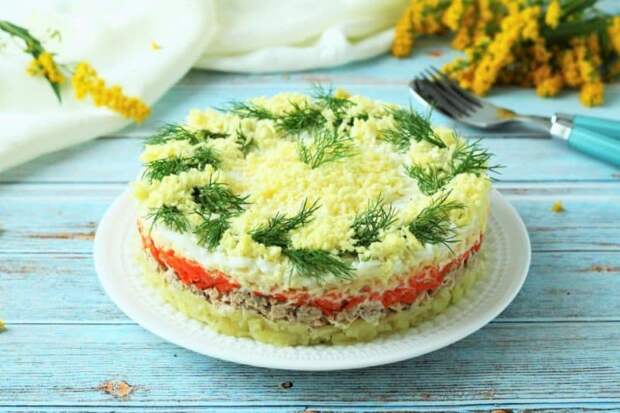 Луковый салат Мимоза. Очень простой рецепт вкусного угощения 2