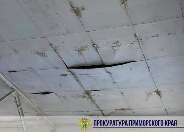 Вода проступает через потолок: прокуратура взялась за спорткомплекс в Приморье
