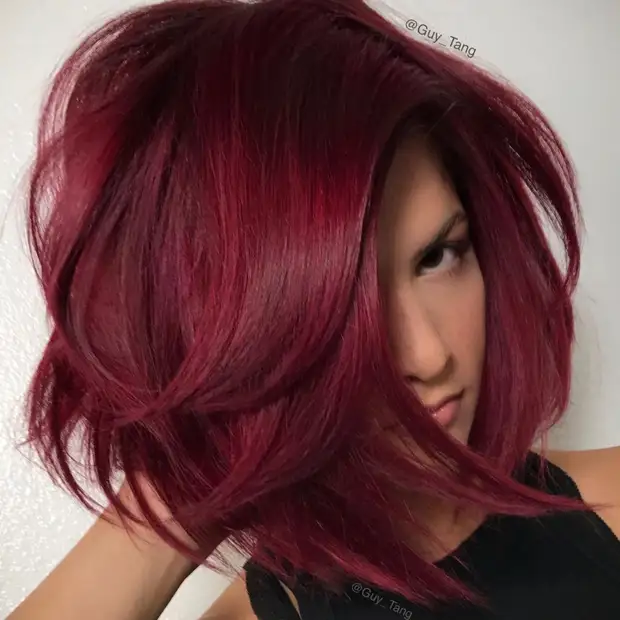 Бордовые волосы: 25 самых притягательных и привлекательных идей