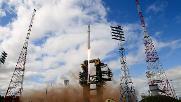 Ракета космического назначения легкого класса Ангара-1.2ПП во время старта на космодроме Плесецк