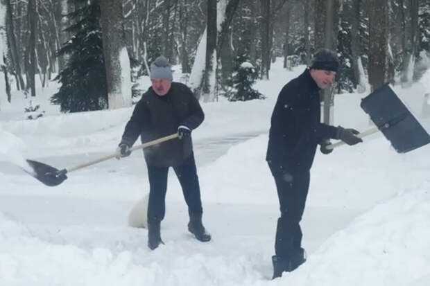 Пул Первого: Лукашенко расчистил снег в своей резиденции