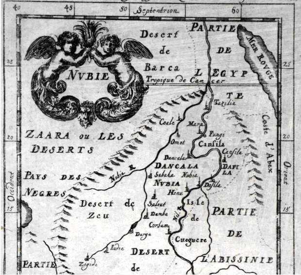 Рис. 5. Нубийского приток на оригинале карты Малле 1683 г. из коллекции автора.